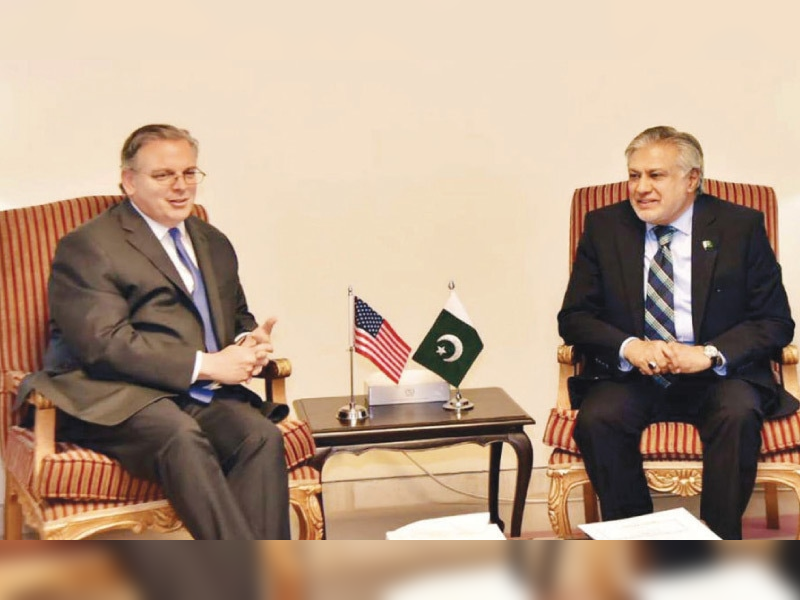 Govt committed to complete IMF programme, Dar says to US envoy