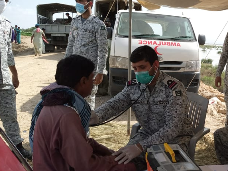 Pakistan Navy rescue, relief operation continues in flood affected areas of Sindh