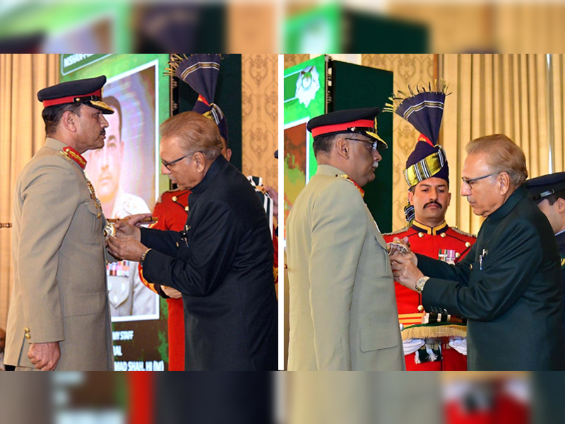 President confers Nishan-e-Imtiaz Military upon CJCSC, COAS