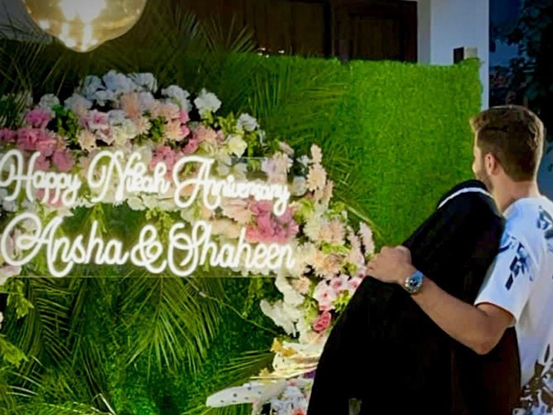 Shaheen marks 1st wedding anniversary with Ansha