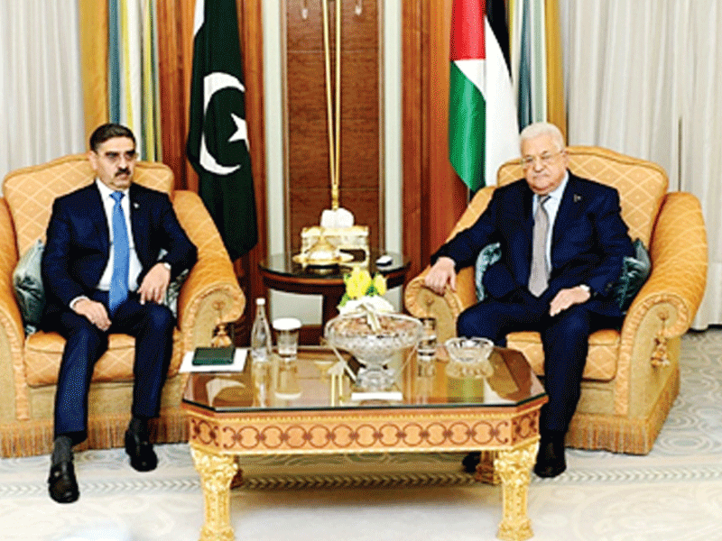 PM Kakar, President Abbas discuss Palestine-Israel conflict