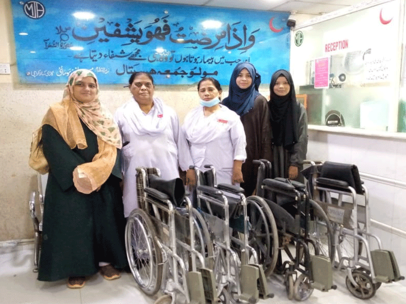 Final year students of Jinnah Varsity donates wheelers to hospitals