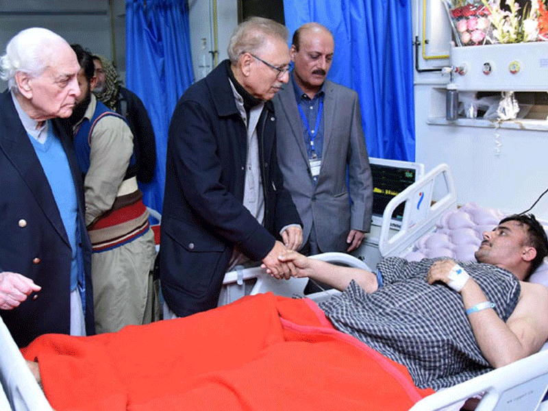 President Alvi visits injured in Peshawar mosque blast