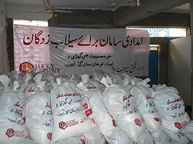 Lucky Cement provides foods, shelter to flood victims