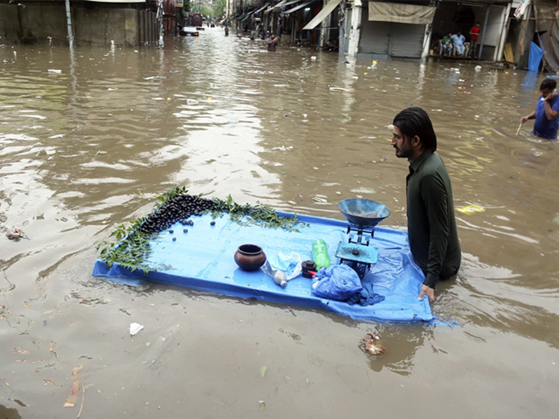 Danger of urban flooding looking