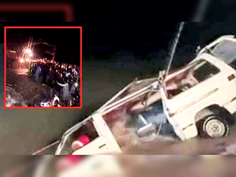 At least 20 killed as passenger bus falls into water-filled ditch in Sehwan