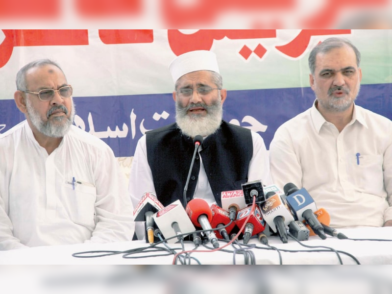 JI Ameer Siraj-ul-Haq threatens to besiege Sindh CM House, ECP offices