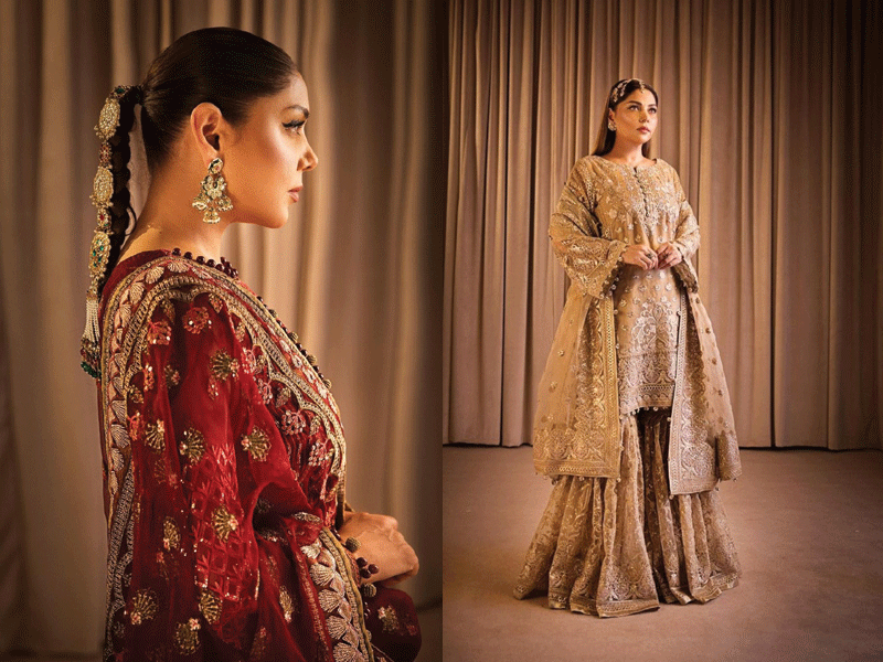 Hadiqa Kiani looks stunning in embellished outfits