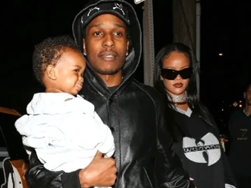 Rihanna makes glam appearance with Rocky, their son in L.A