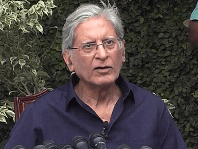 Election date tied to Nawaz Sharif’s wishes, questions CEC’s integrity: Aitzaz Ahsan