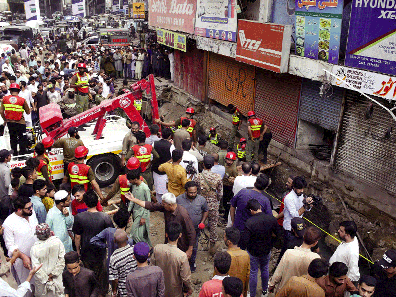 Sindh Gov takes notice of sewer line blast near Lasbela Chowk