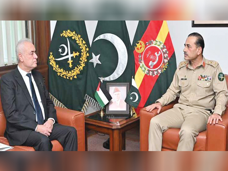 COAS Munir strongly condemns Israeli atrocities in meeting with Palestine Ambassador Rabei