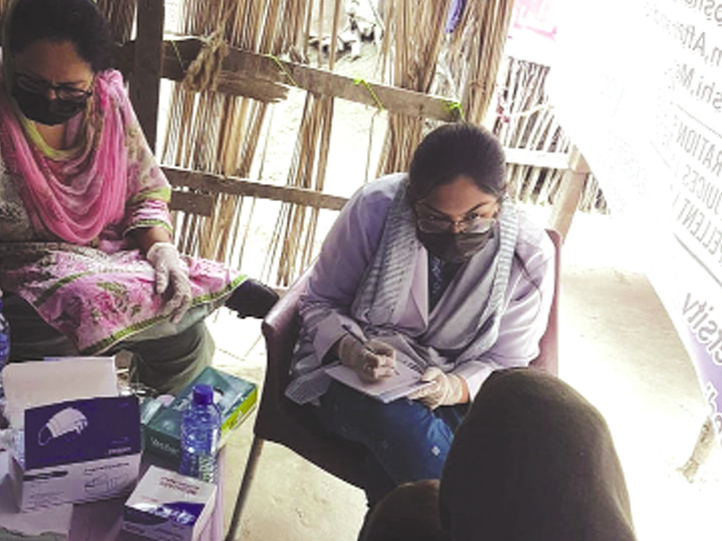 JSMU set up medical camp with help of families in Sajawal