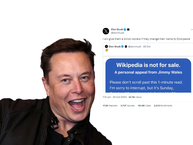 Elon Musk’s $1bln offer: Will ‘Wikipedia’ rebrand itself as ‘Dickipedia’