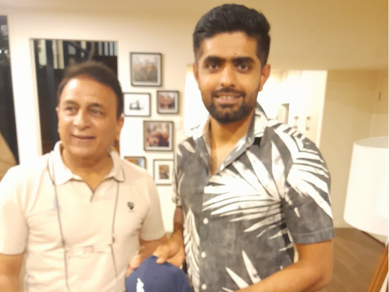 Sunil Gavaskar presents 'Sunny Cap' to Babar Azam