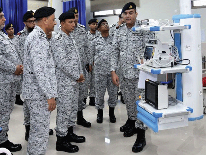 CNS visits forward naval posts, inaugurates hospital at Turbat