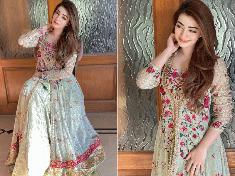 Nawal Saeed glows in glimmering floral pishwas