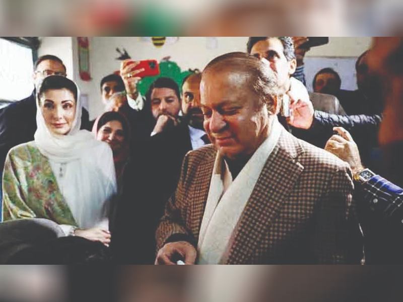 Nawaz Sharif casts vote in Lahore’s Model Town