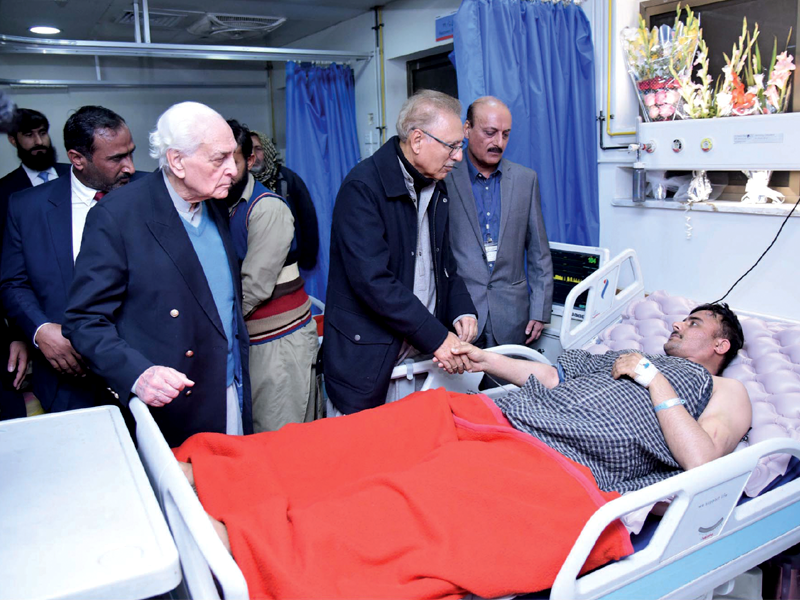 In visit to medical facility, President vows to exterminate terrorism thru nation’s support